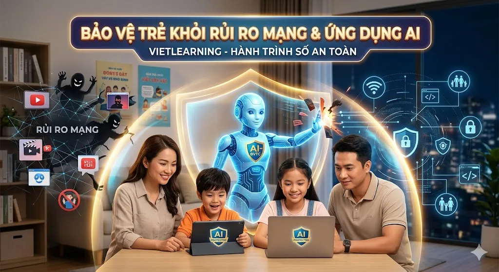 Bảo Vệ Trẻ Khỏi Rủi Ro Mạng & Ứng dụng AI: Cẩm Nang Cho Phụ Huynh Thời Đại Số